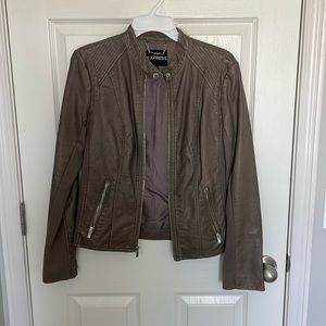 Express leather motorcycle jacket - Size M - taupe